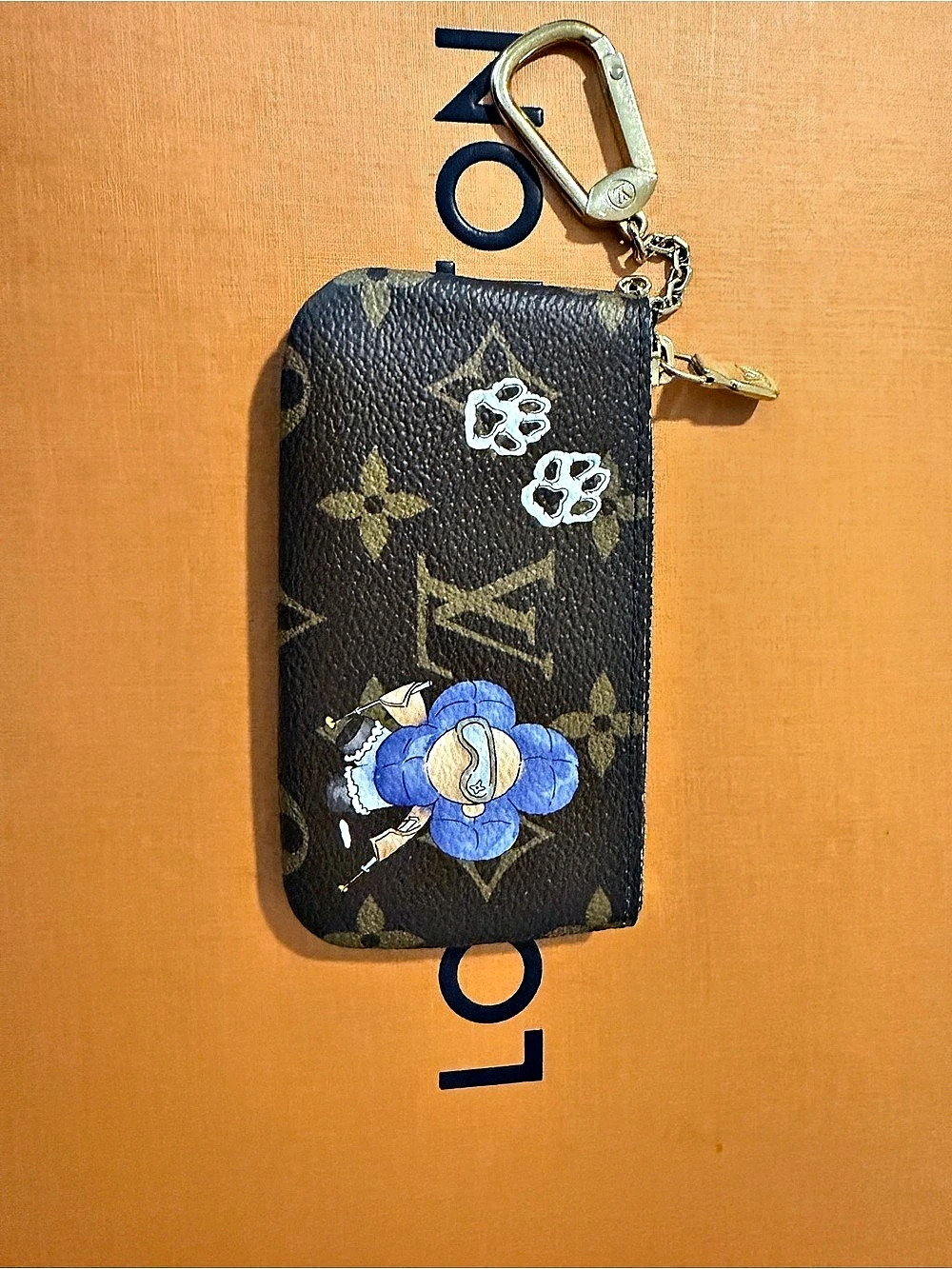 Louis Vuitton Vivienne Winter Holiday Key Pouch Brown & Blue